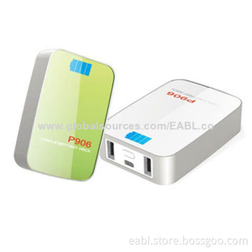 Backup Power Battery, Dual USB, for Mobile Phones, 6,600mAh Battery Cell, 5V/2A, 5V/1A Output